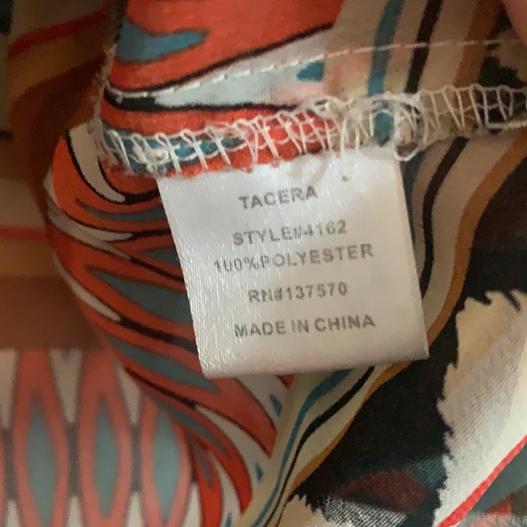 Tacera Boho Hi Lo Button Up V-Neck Blouse Top Sz M - Picture 3 of 5